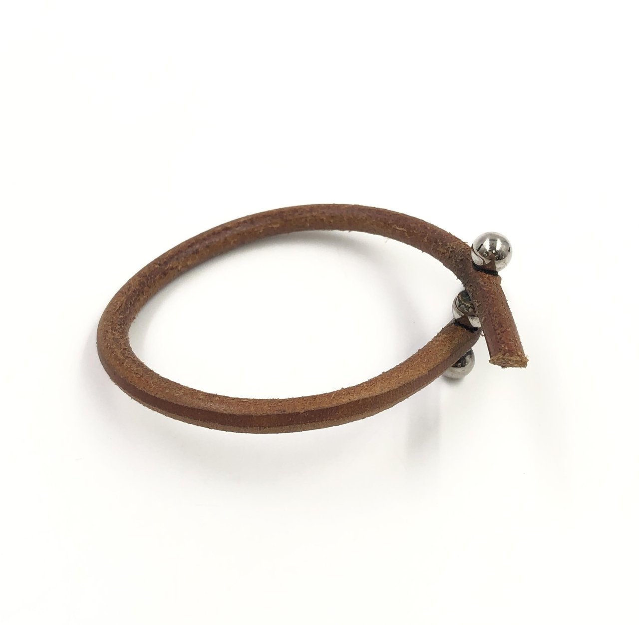 Hermès Hermes Lock Bracelet Leather and Metal Bruin