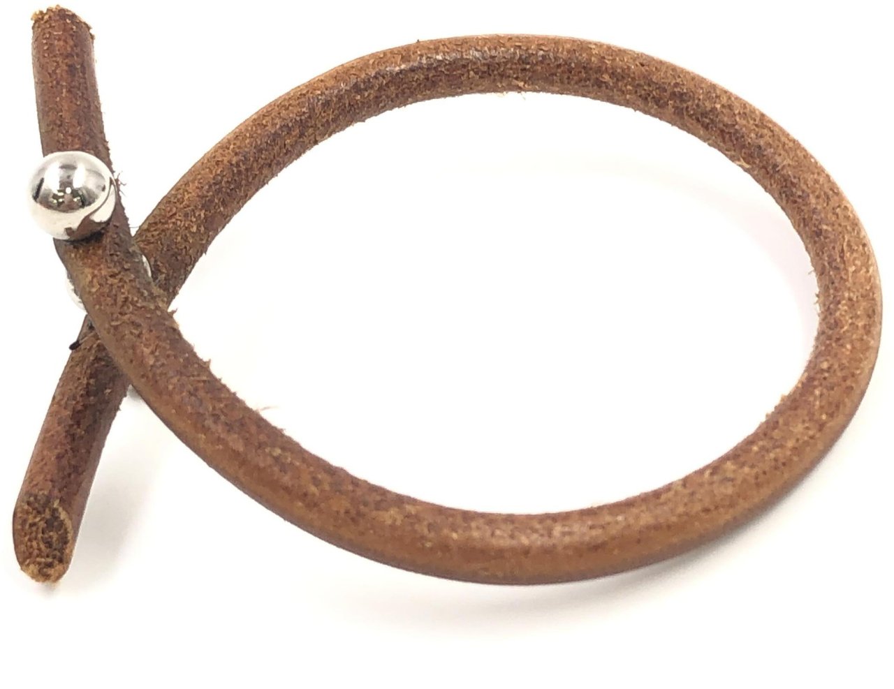 Hermès Hermes Lock Bracelet Leather and Metal Bruin