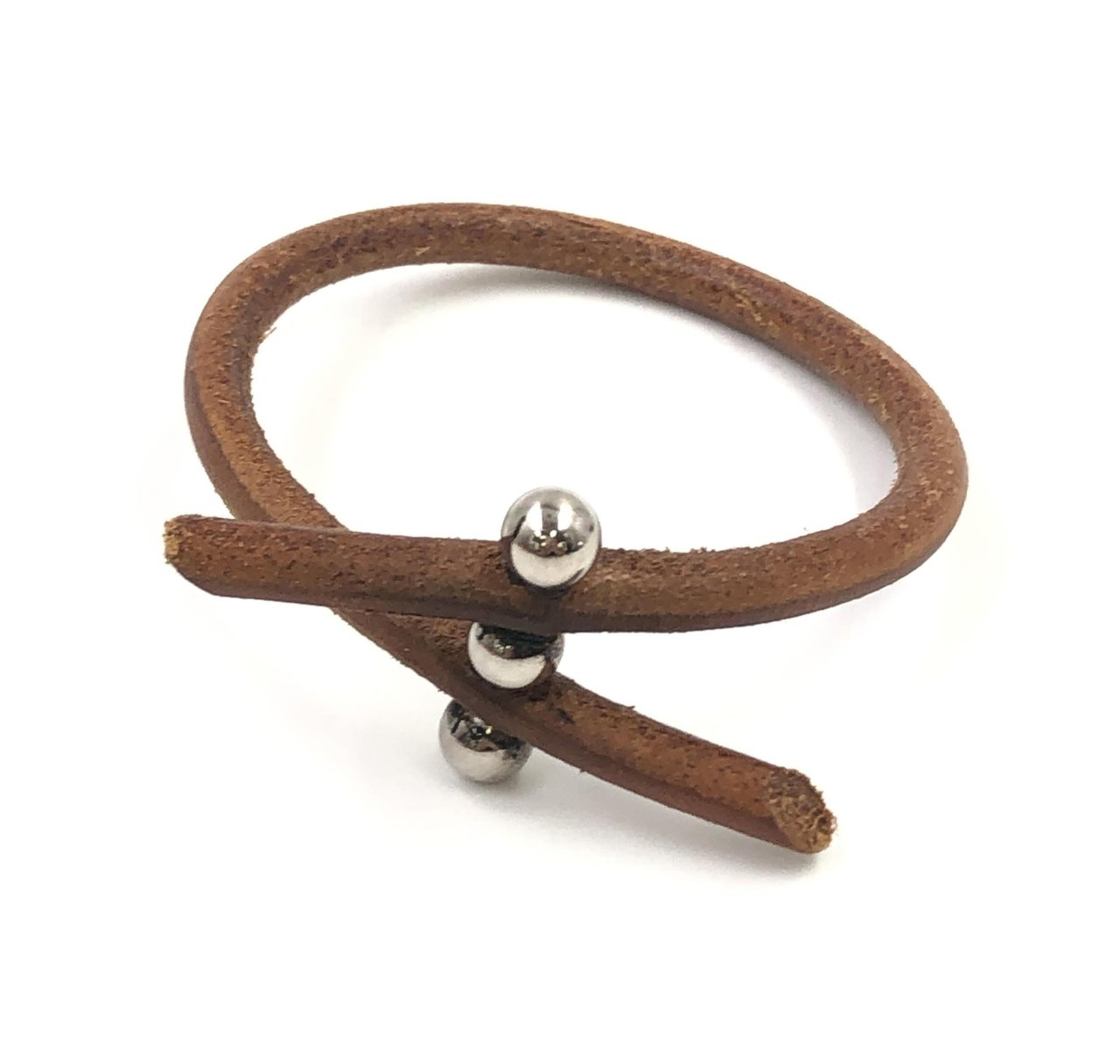 Hermès Hermes Lock Bracelet Leather and Metal Bruin