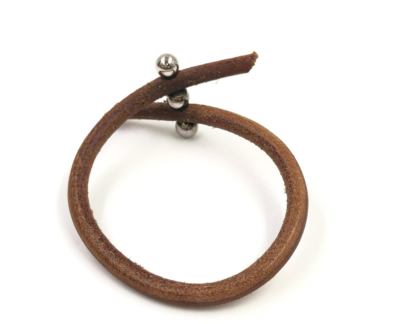 Hermès Hermes Lock Bracelet Leather and Metal Bruin