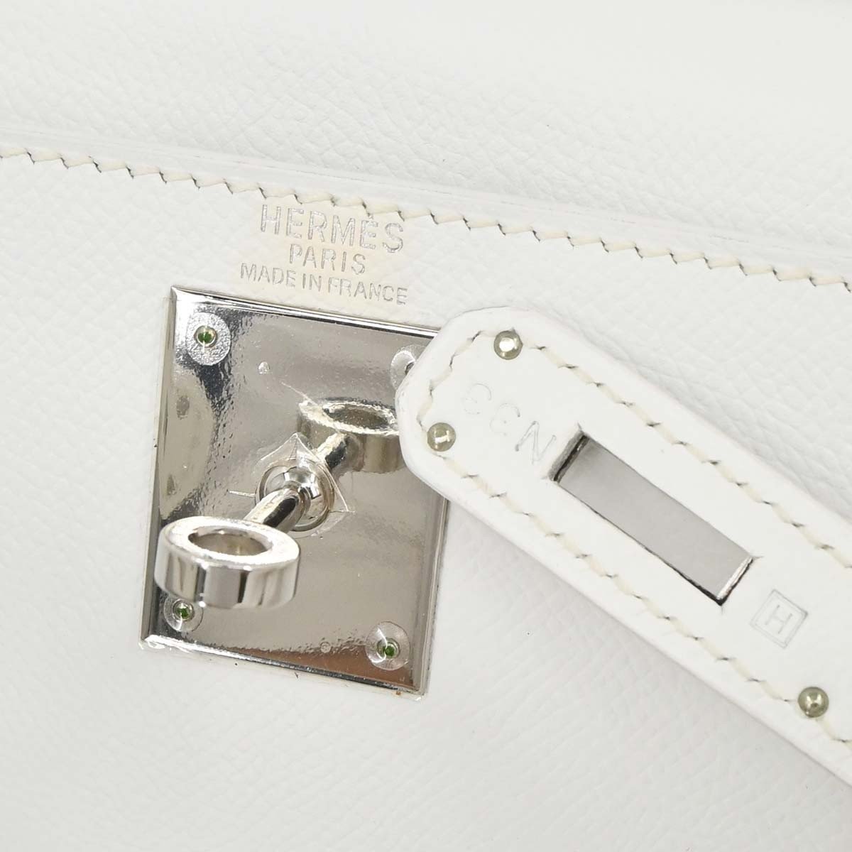 Hermès Hermes Kelly Handbag White Epsom with Palladium Hardware 28 Wit