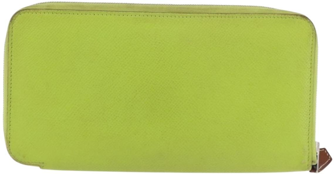 Hermès Hermes Azap Zip Around Wristlet Wallet with Lucky Strap Epsom Large Groen