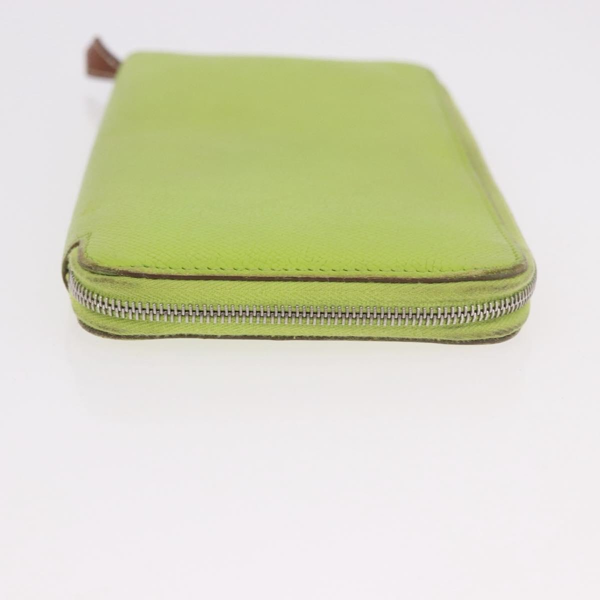 Hermès Hermes Azap Zip Around Wristlet Wallet with Lucky Strap Epsom Large Groen