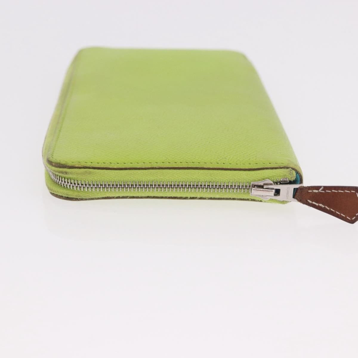 Hermès Hermes Azap Zip Around Wristlet Wallet with Lucky Strap Epsom Large Groen