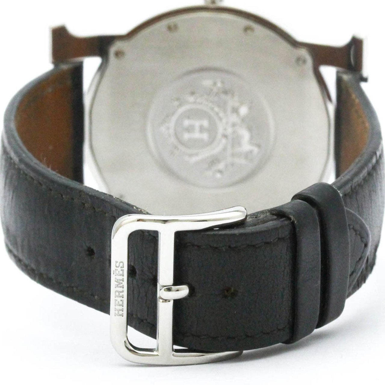 Hermès Hermes Heure H Ronde Quartz Stainless Steel and Leather 40 Divers
