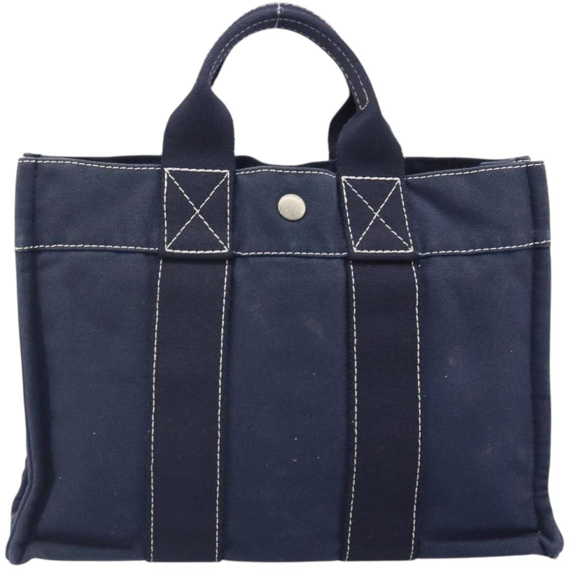 Hermès Hermes Fourre Tout Tote Toile PM Navy