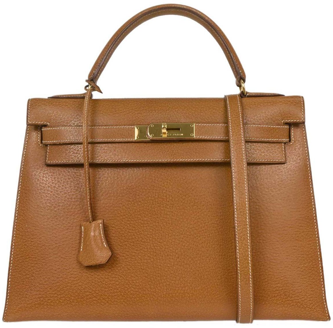 Hermès Hermes Kelly Handbag Peau Porc 32 Bruin