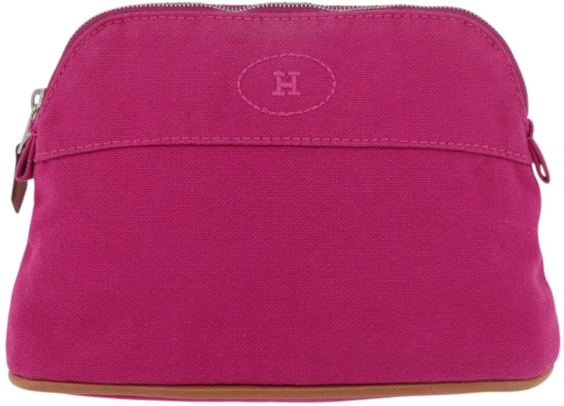 Hermès Hermes Bolide Travel Pouch Canvas MM Roze