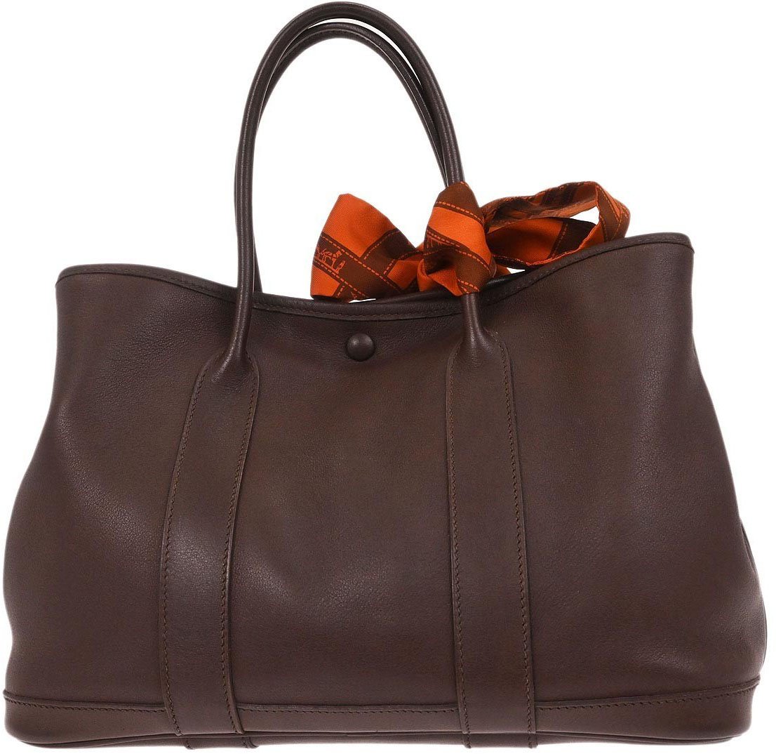 Hermès Hermes Bolduc Twilly Garden Party Tote Leather TPM Bruin