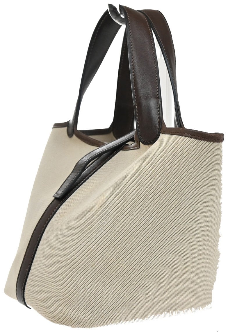 Hermès Hermes Picotin Bag Toile and Leather MM Beige