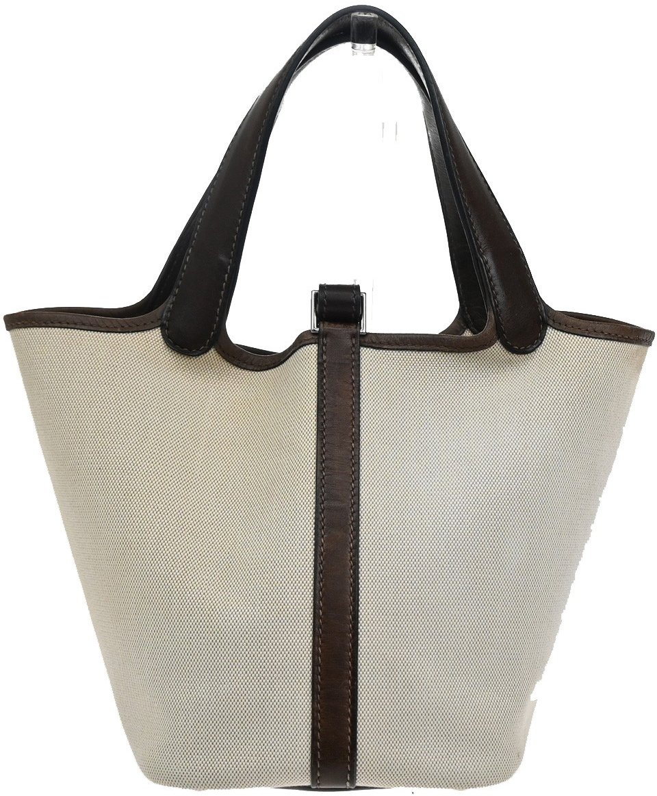 Hermès Hermes Picotin Bag Toile and Leather MM Beige