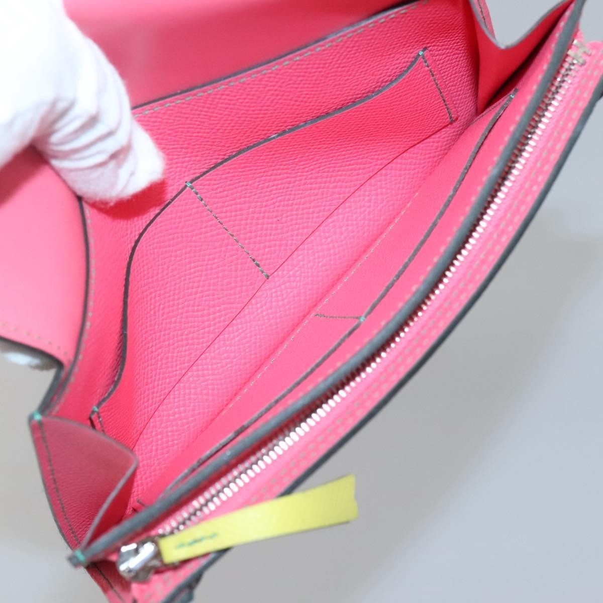 Hermès Hermes Camail Wallet Epsom Long Roze