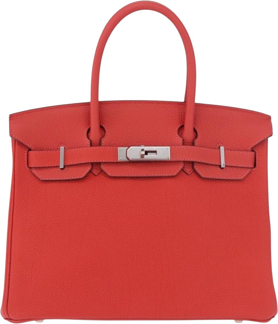 Hermès Hermes Birkin Handbag Red Togo with Palladium Hardware 30 Rood