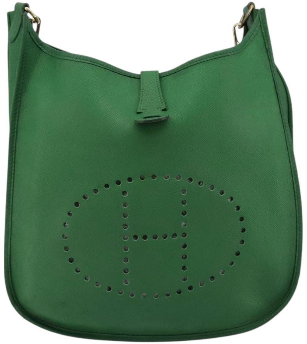 Hermès Hermes Evelyne Bag Gen III Toile and Leather GM Groen