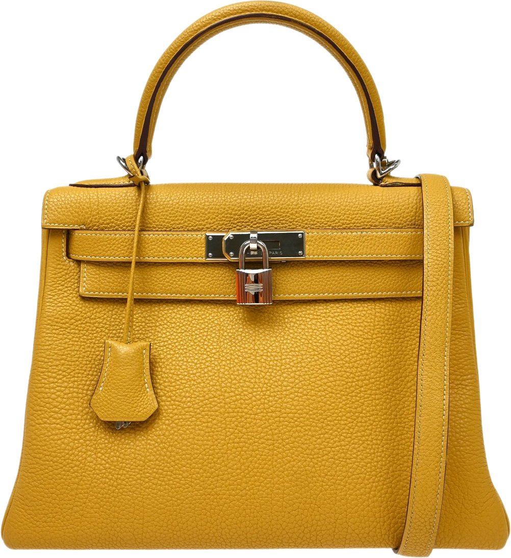 Hermès Hermes Kelly Handbag Yellow Togo with Palladium Hardware 35 Geel