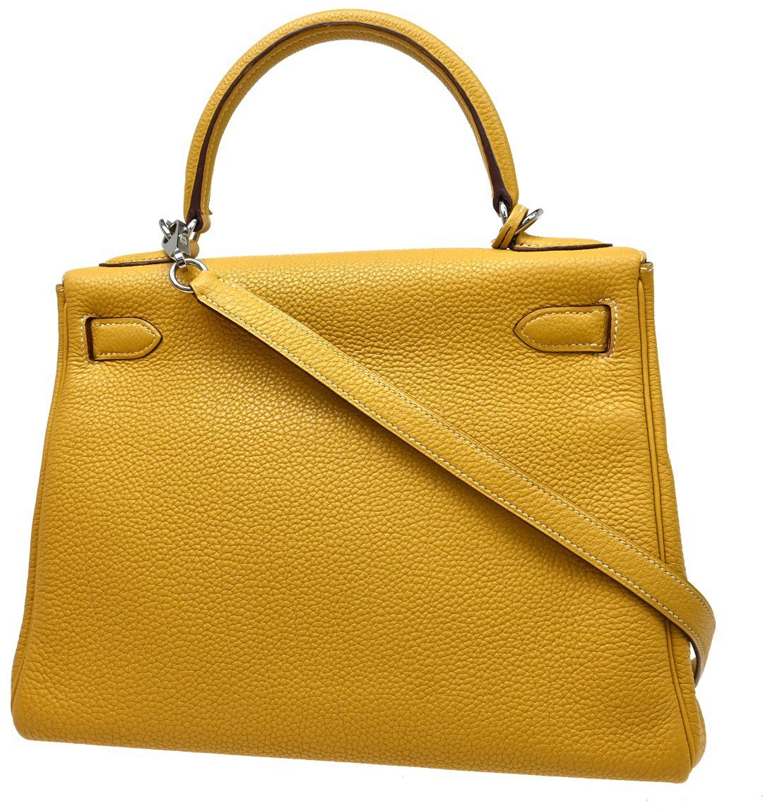 Hermès Hermes Kelly Handbag Yellow Togo with Palladium Hardware 35 Geel