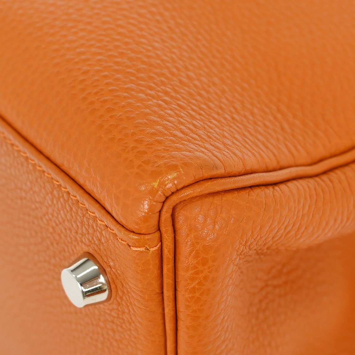 Hermès Hermes Kelly Handbag Blue Togo with Palladium Hardware 28 Oranje