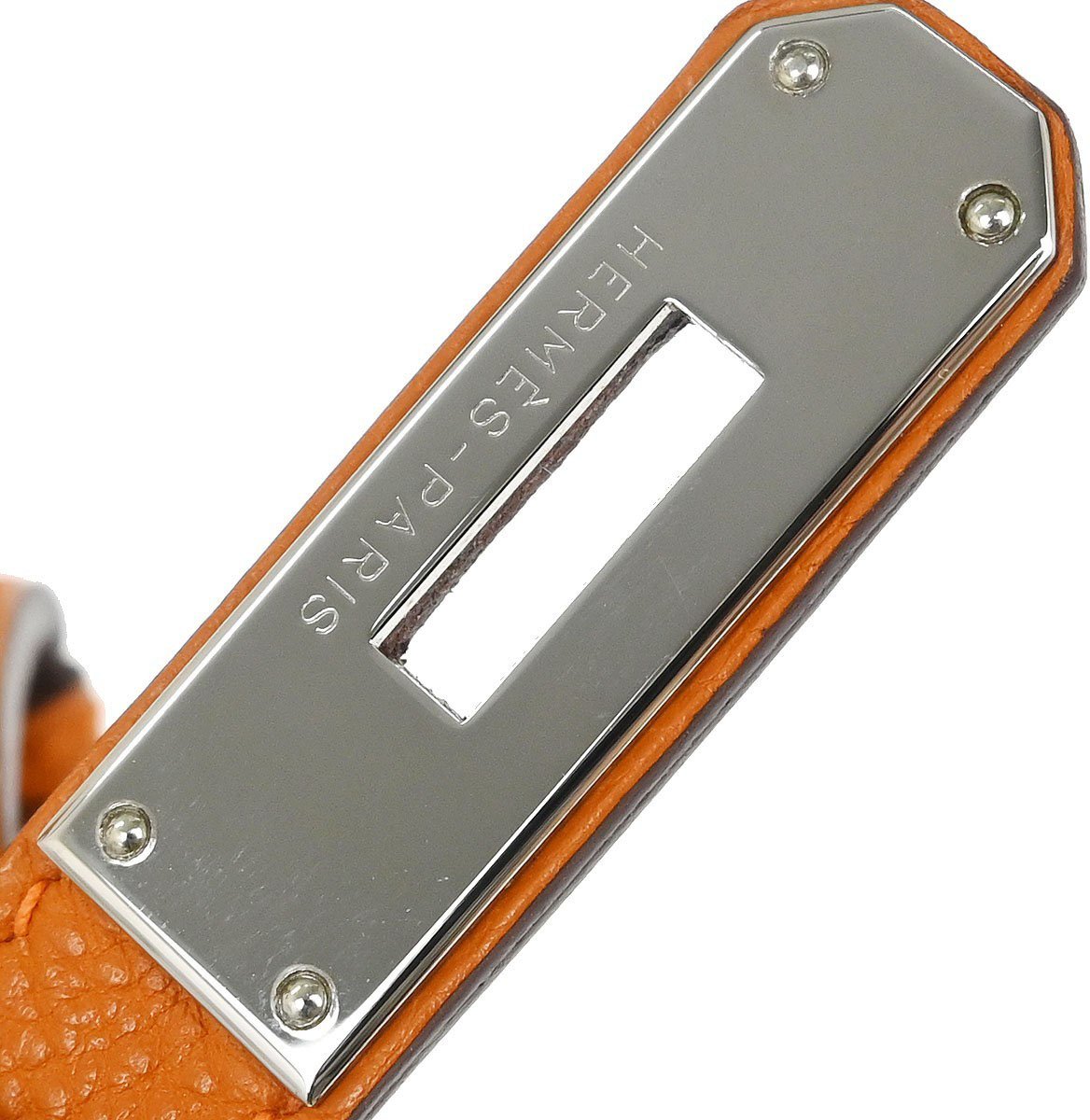 Hermès Hermes Kelly Handbag Blue Togo with Palladium Hardware 28 Oranje