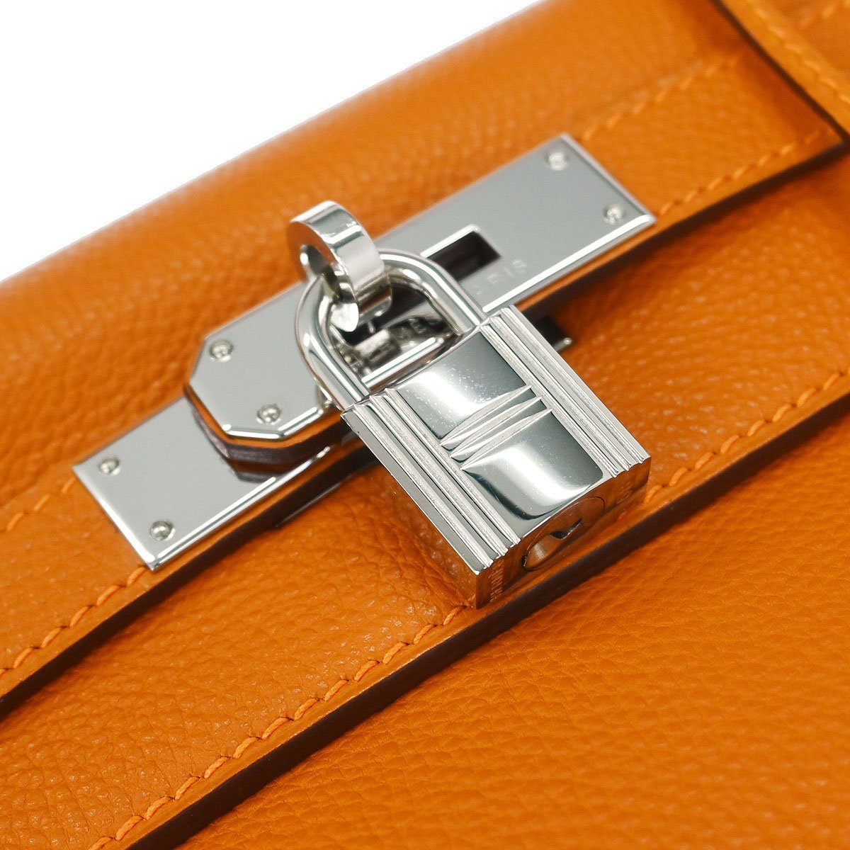 Hermès Hermes Kelly Handbag Blue Togo with Palladium Hardware 28 Oranje