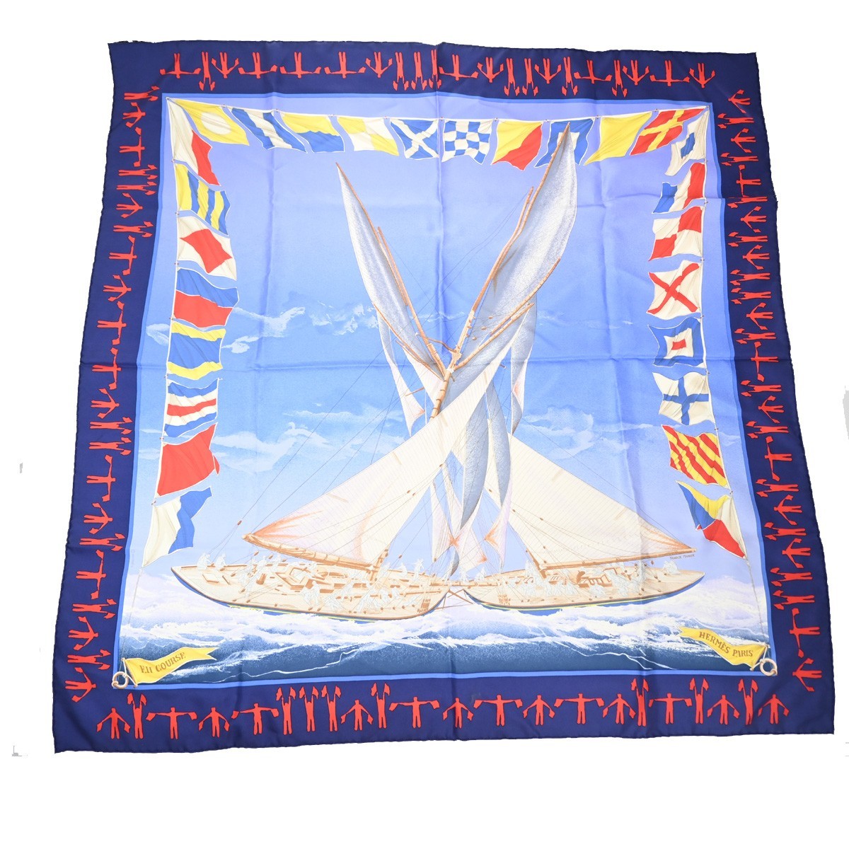 Hermès Hermes Carré 90 Silk multicolor 90 x 90 cm Blauw