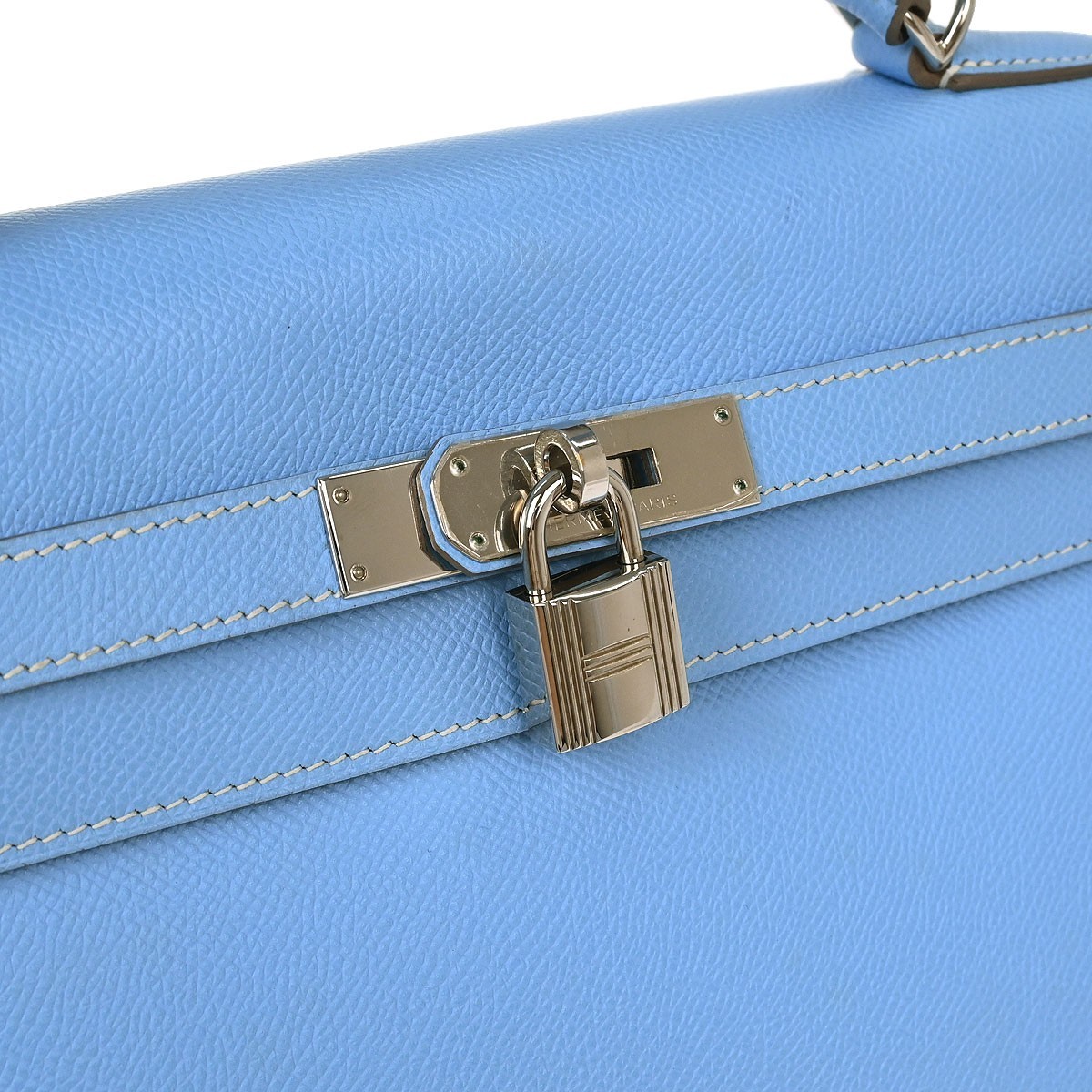 Hermès Hermes Kelly Handbag Blue Epsom with Palladium Hardware 35 Blauw