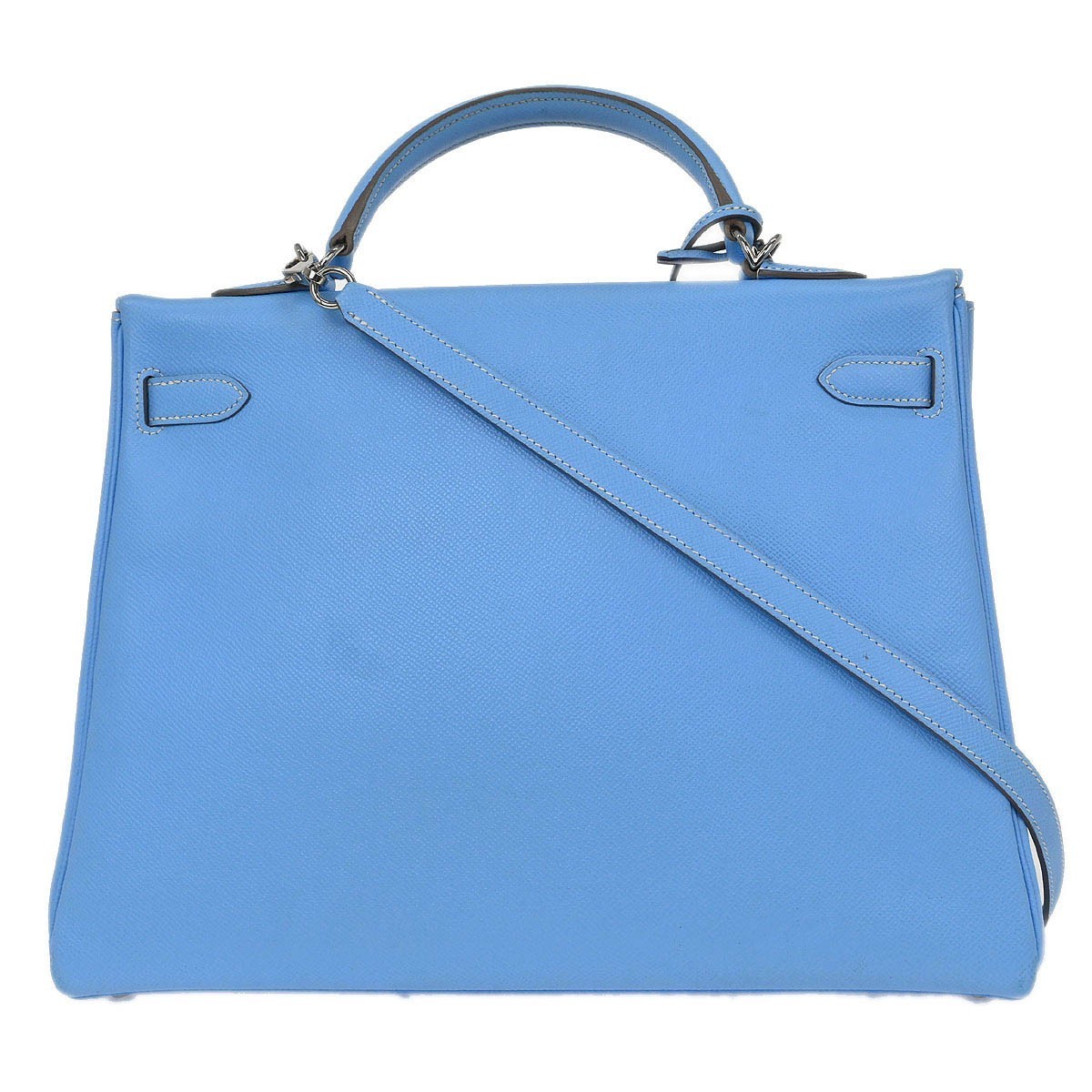 Hermès Hermes Kelly Handbag Blue Epsom with Palladium Hardware 35 Blauw