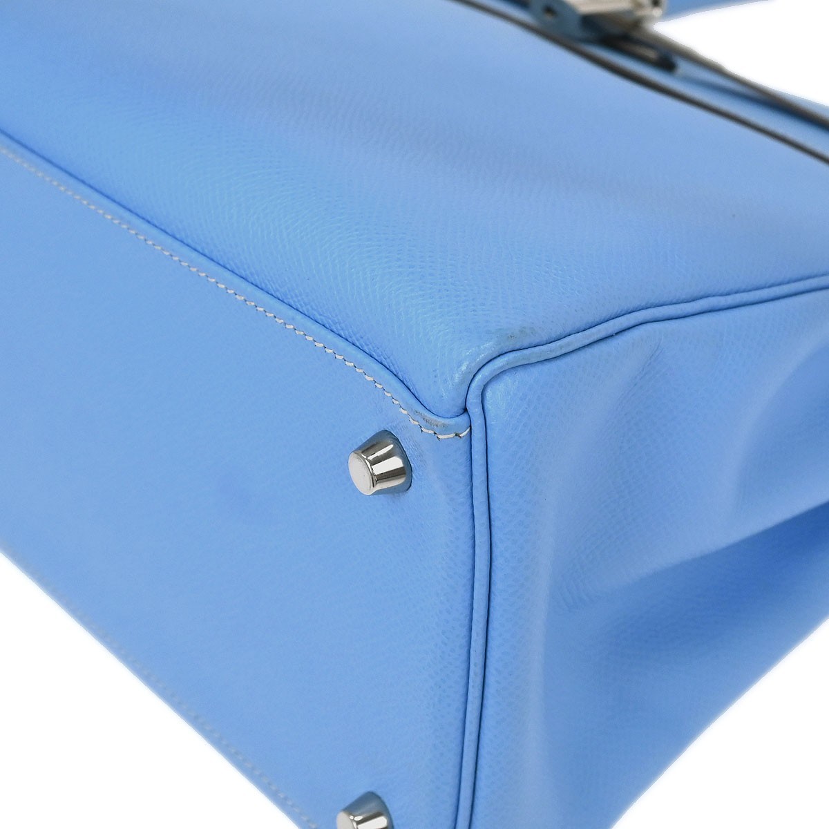 Hermès Hermes Kelly Handbag Blue Epsom with Palladium Hardware 35 Blauw