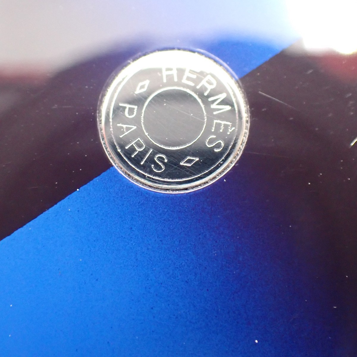 Hermès Hermes Necklace Buffalo Horn and Lacquer Blauw