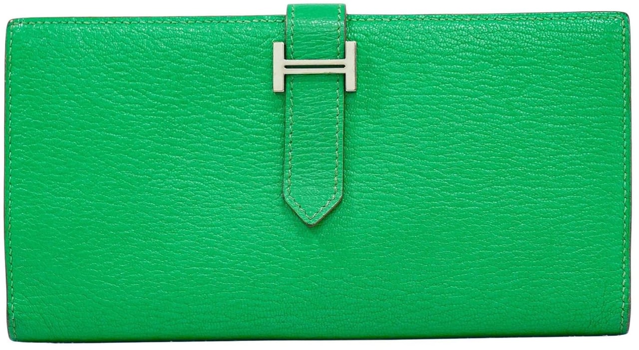 Hermès Hermes Bearn Wallet Chevre Mysore Long Blauw