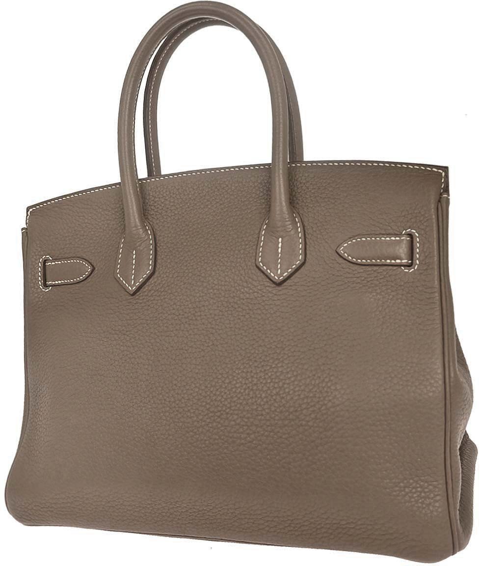 Hermès Hermes Birkin Etoupe Taurillon Clémence with Palladium Hardware 30 Grijs