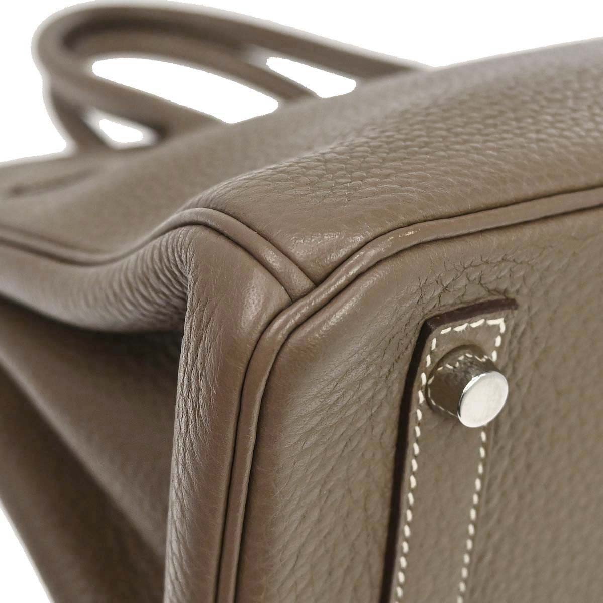 Hermès Hermes Birkin Etoupe Taurillon Clémence with Palladium Hardware 30 Grijs