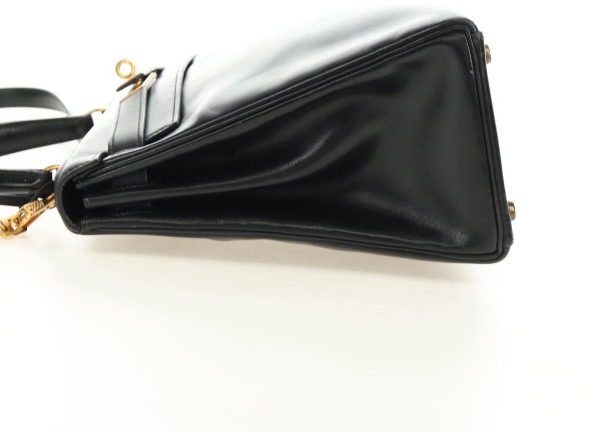 Hermès Hermes Kelly Black Box Calf with Gold Hardware 28 Zwart