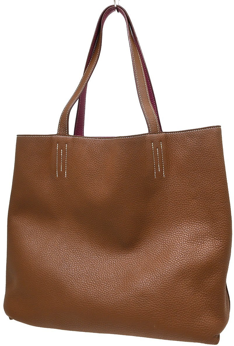 Hermès Hermes Double Sens Tote Clemence 36 Bruin