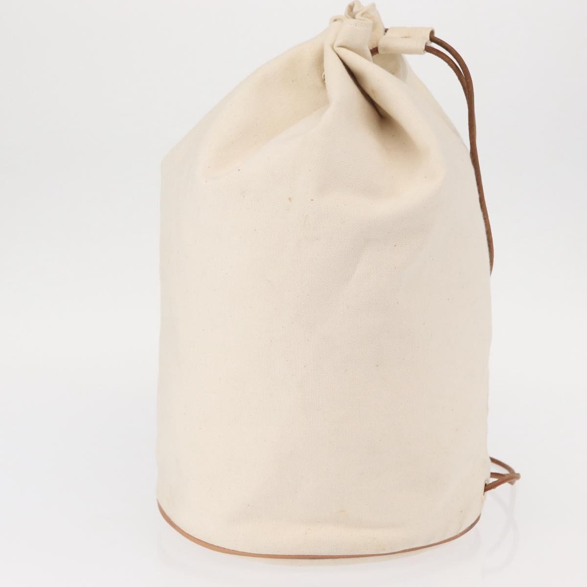 Hermès Hermes Polochon Mimile Drawstring Backpal Canvas Wit