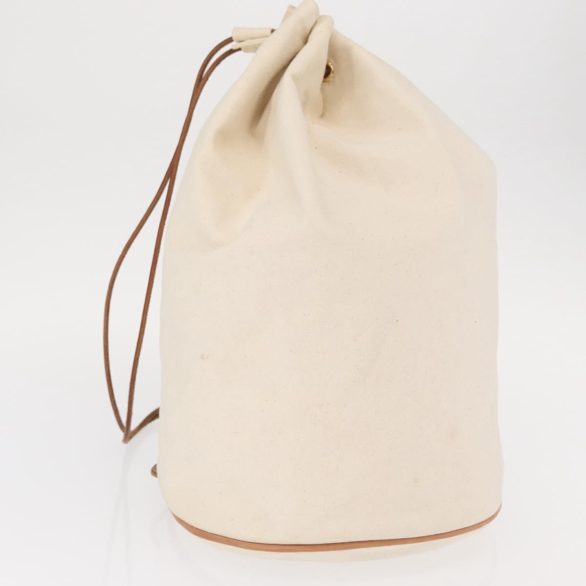 Hermès Hermes Polochon Mimile Drawstring Backpal Canvas Wit