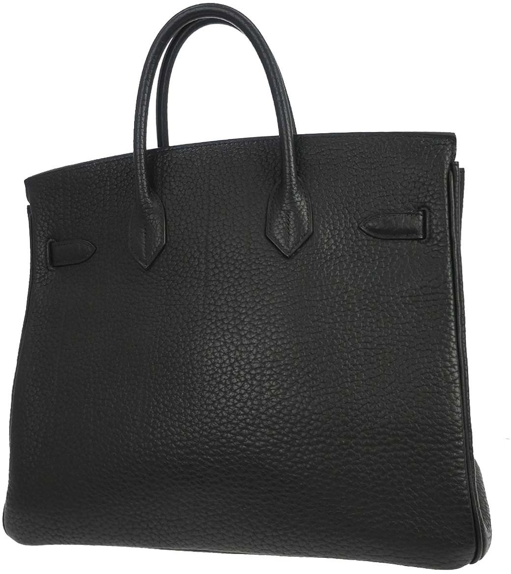 Hermès Hermes HAC Birkin Bag Black Fjord with Palladium Hardware 32 Zwart