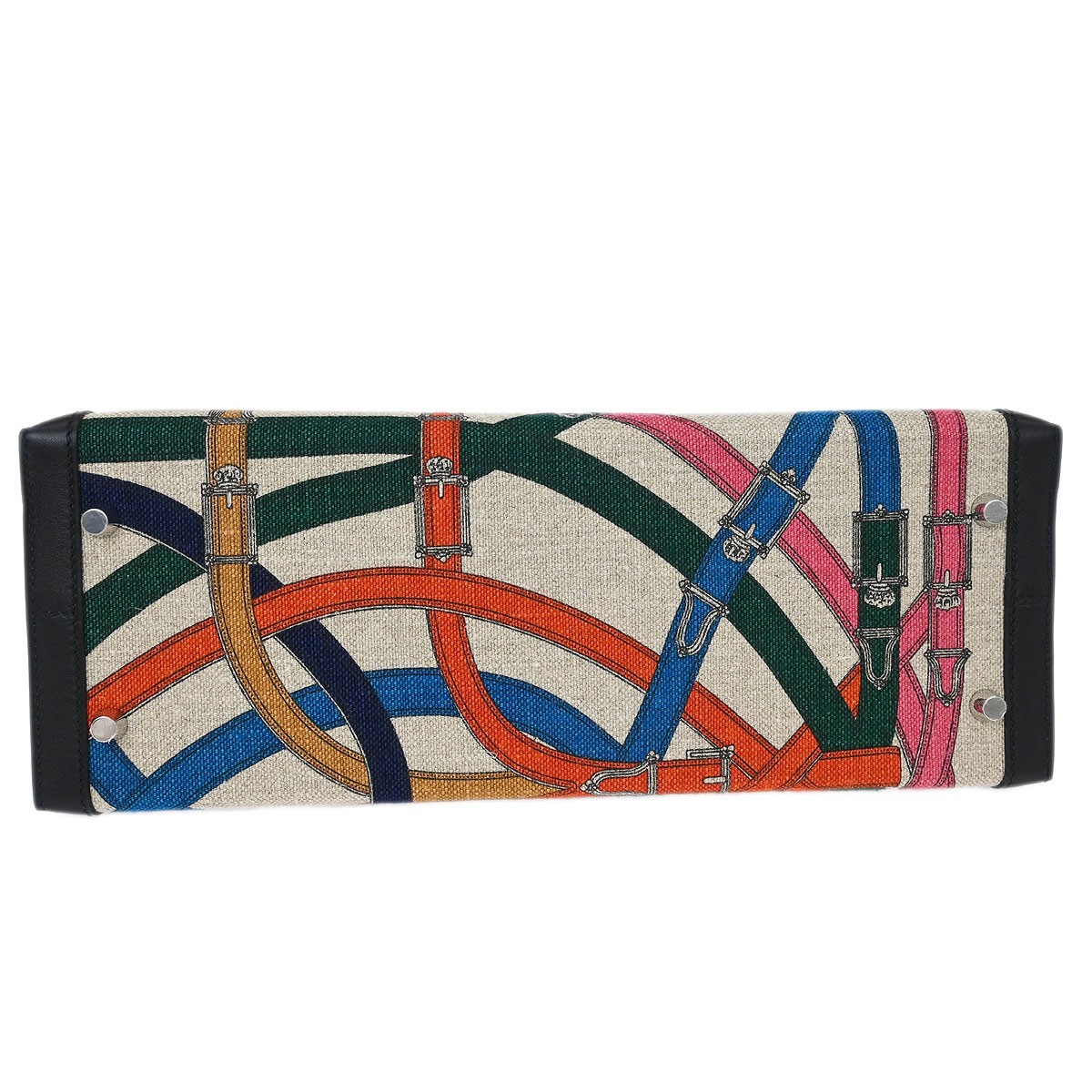 Hermès Hermes Kelly Handbag Cavalcadour Toile and Black Swift with Palladium Hardware 32 Zwart