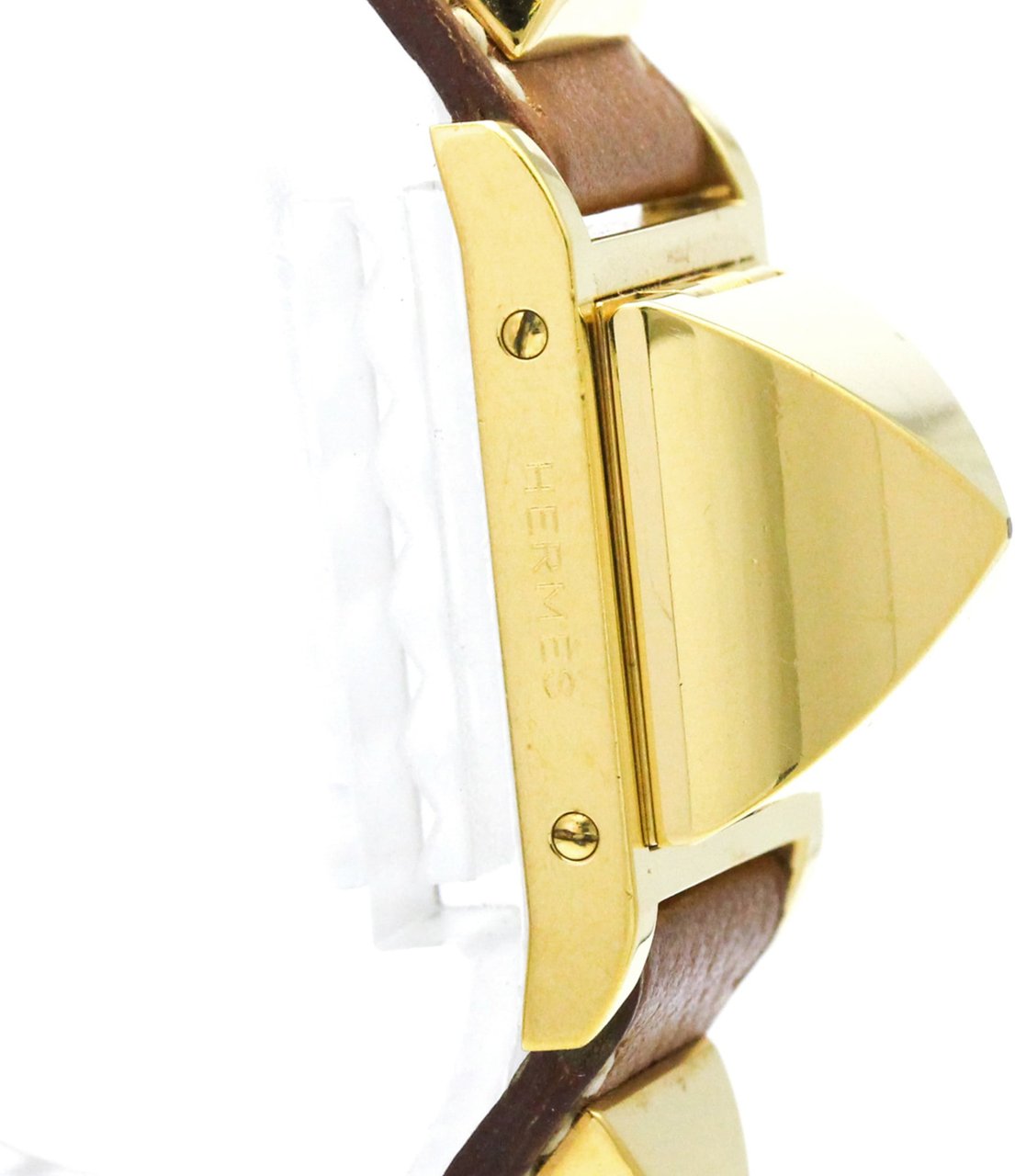Hermès Hermes Medor Quartz Plated Metal and Leather 23 Divers