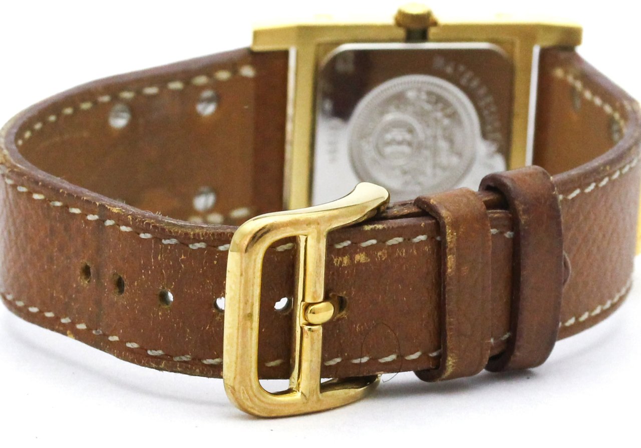 Hermès Hermes Medor Quartz Plated Metal and Leather 23 Divers