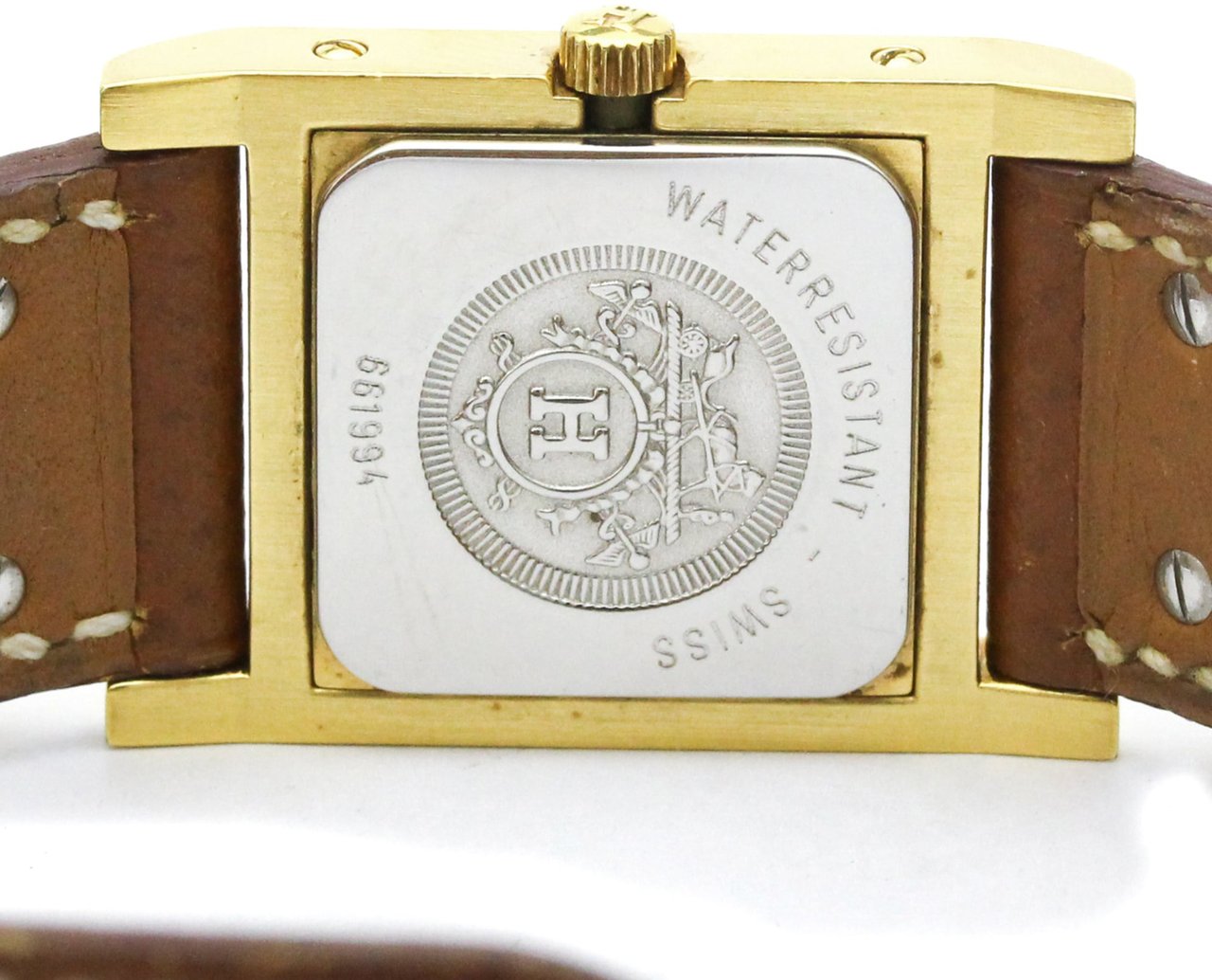 Hermès Hermes Medor Quartz Plated Metal and Leather 23 Divers