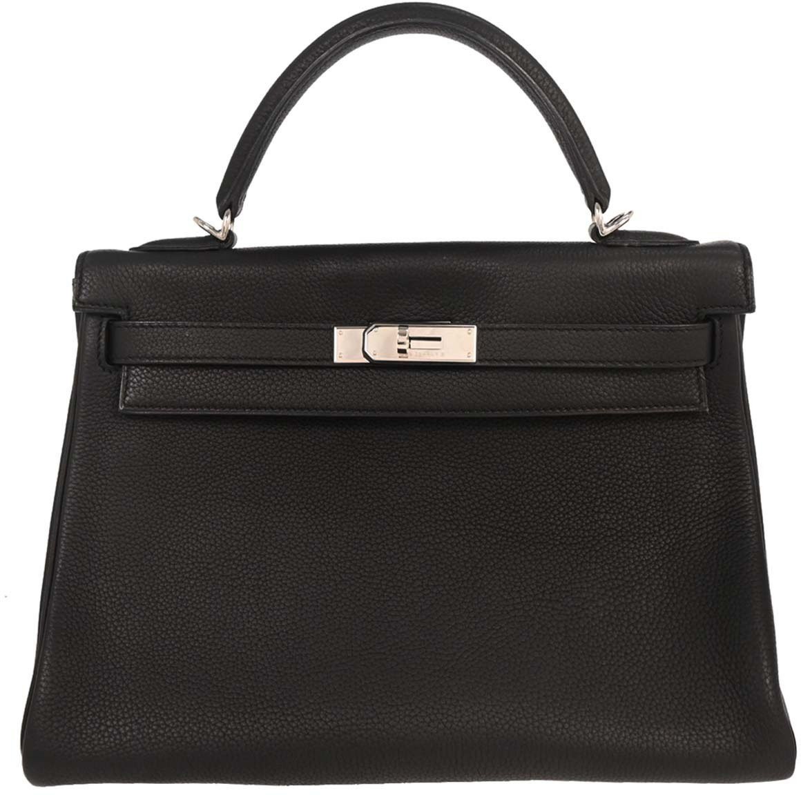 Hermès Hermes Kelly Handbag Black Togo with Gold Hardware 32 Zwart