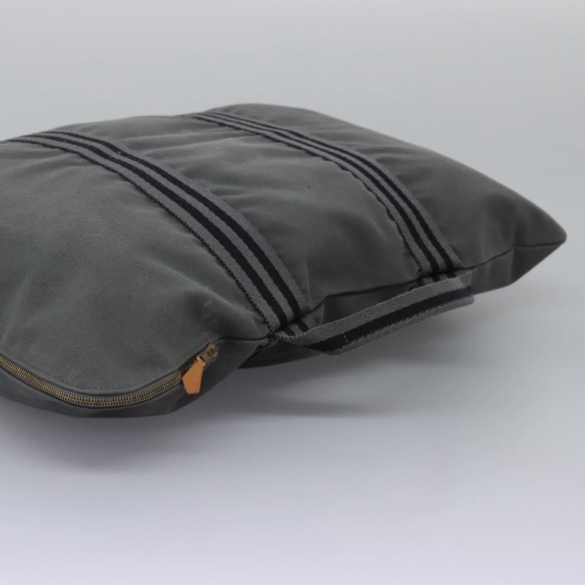 Hermès Hermes Fourre Tout Besace Messenger Bag Toile PM Grijs