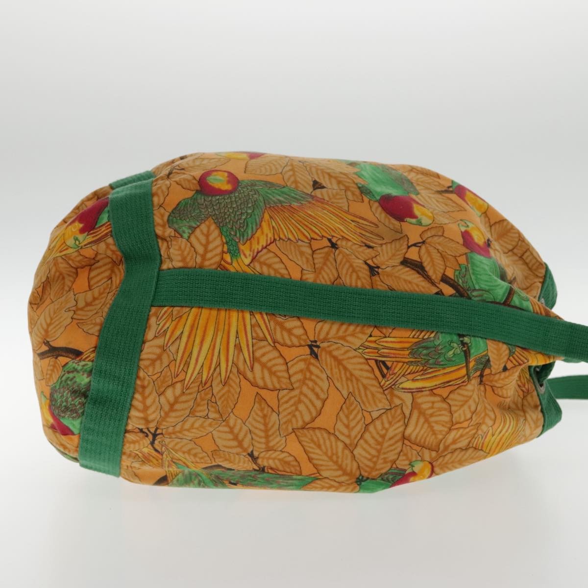 Hermès Hermes Vintage Drawstring Bucket Shoulder Bag Printed Canvas Medium Oranje