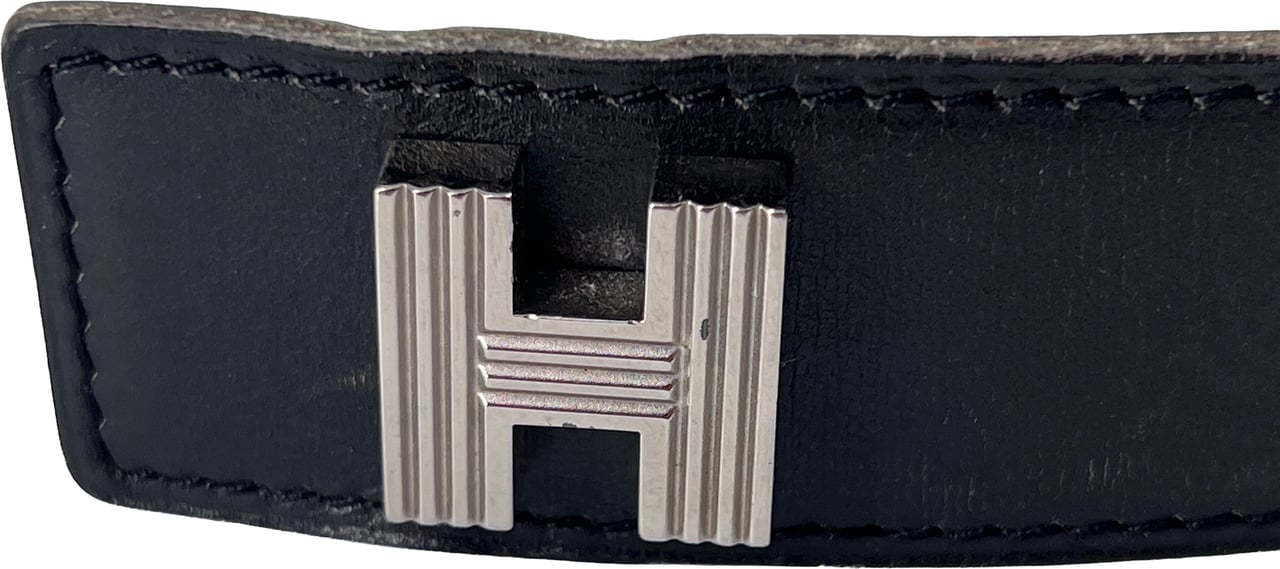 Hermès Hermes Lucky H Belt Leather Medium Zwart