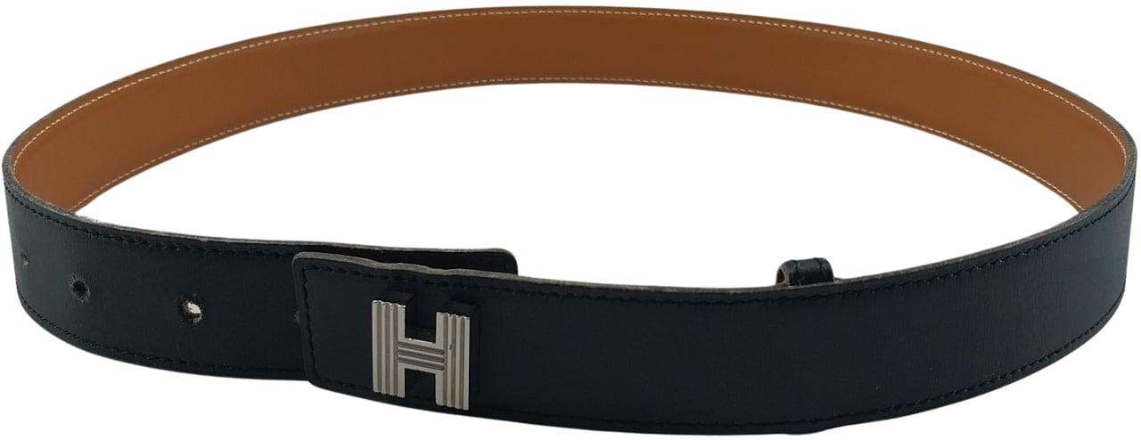 Hermès Hermes Lucky H Belt Leather Medium Zwart