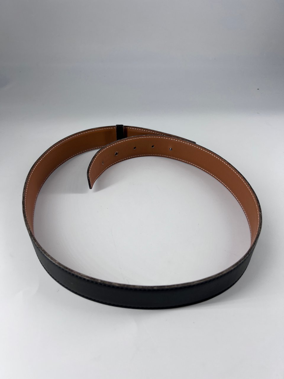 Hermès Hermes Lucky H Belt Leather Medium Zwart
