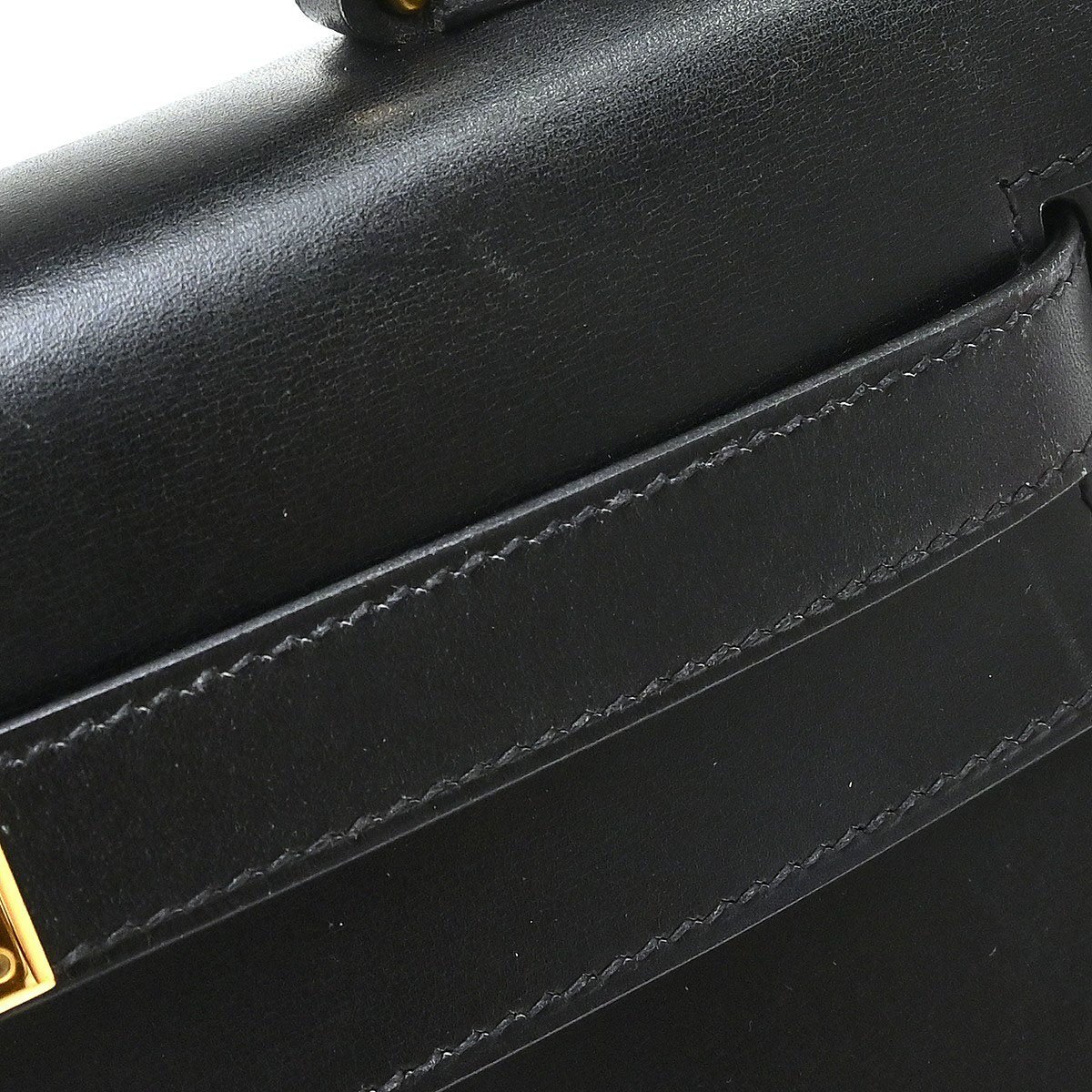 Hermès Hermes Kelly Black Box Calf with Gold Hardware 32 Zwart