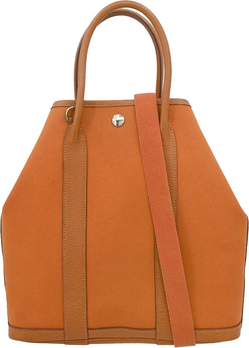 Hermès Hermes Garden File Tote Toile and Leather 28 Oranje