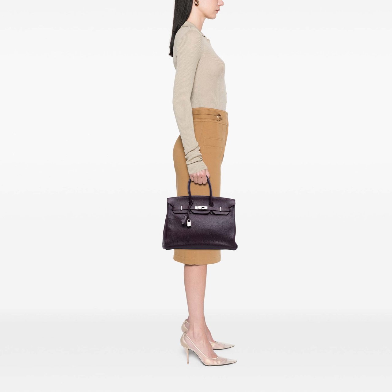 Hermès Togo Birkin Retourne 35 Paars