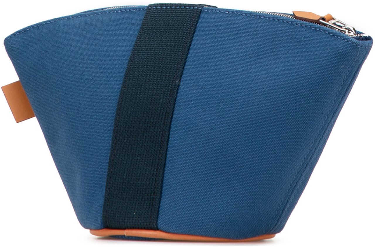 Hermès Mini Toile Palmyre Pouch Blauw